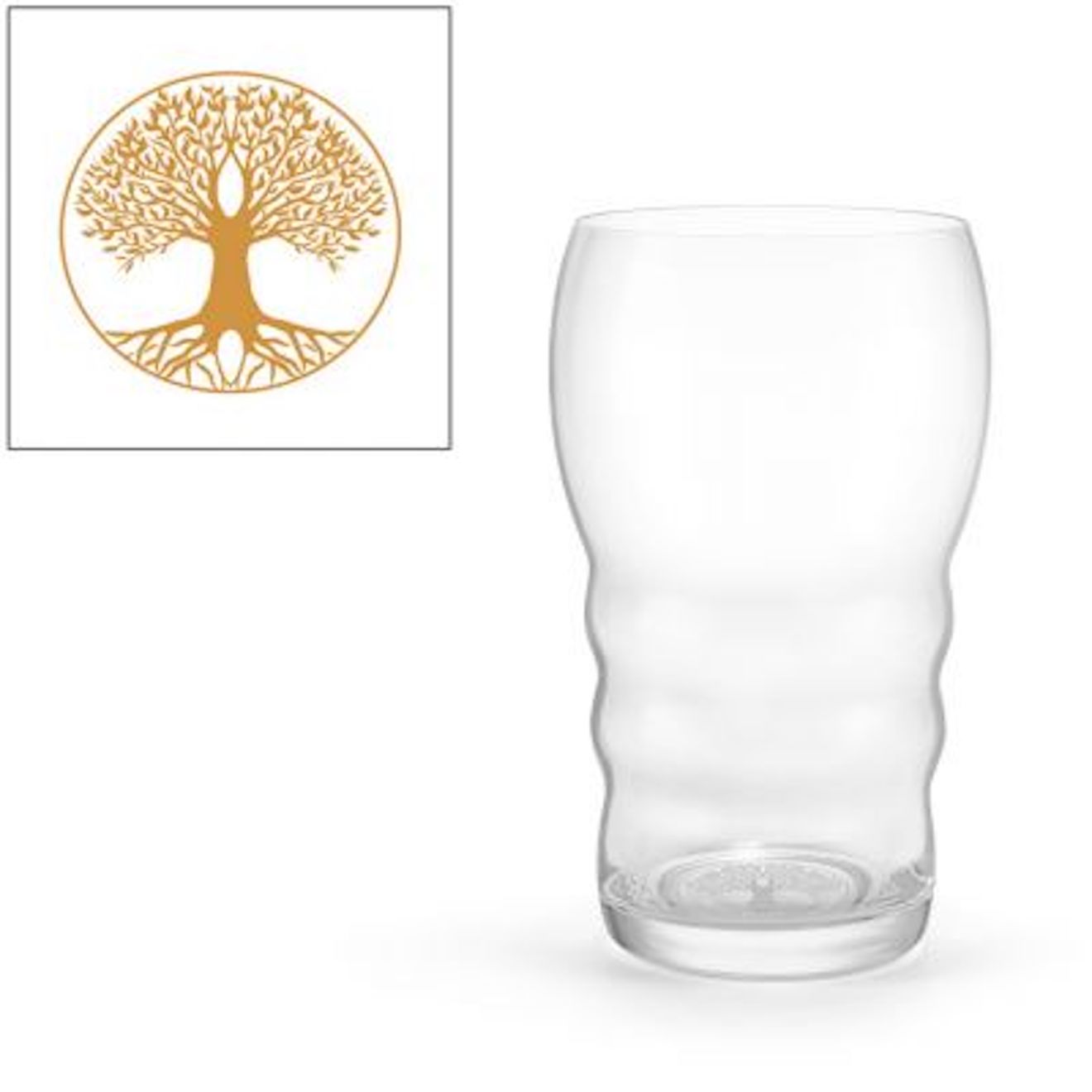 Trinkglas-Galileo-Lebensbaum-Gold