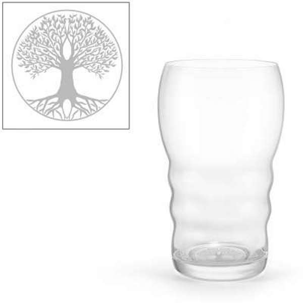Wasserglas Galileo mit Baum des Lebens  Affirmation 