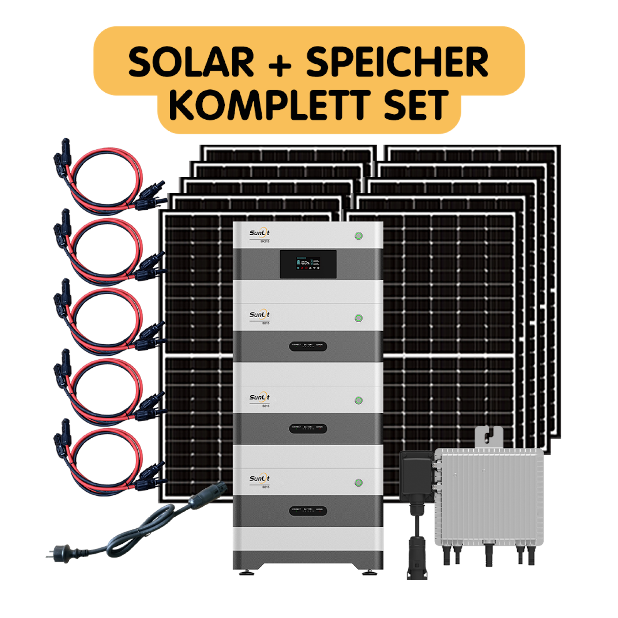 Solar Balkonkraftwerk + Speicher Komplett Set