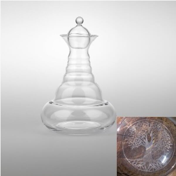 Karaffe Alladin mit Affirmation Lebensbaum 1,3l | Lasergravur Alladin-Karaffe-Lebensbaum