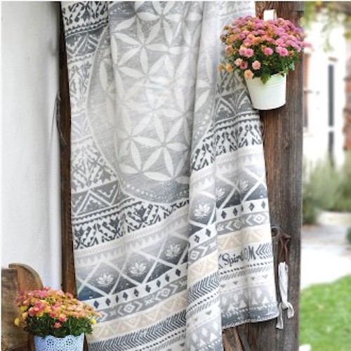 Baumwolldecke - Blume des Lebens Wohndecke-Baumwolle-Spirit-of-OM