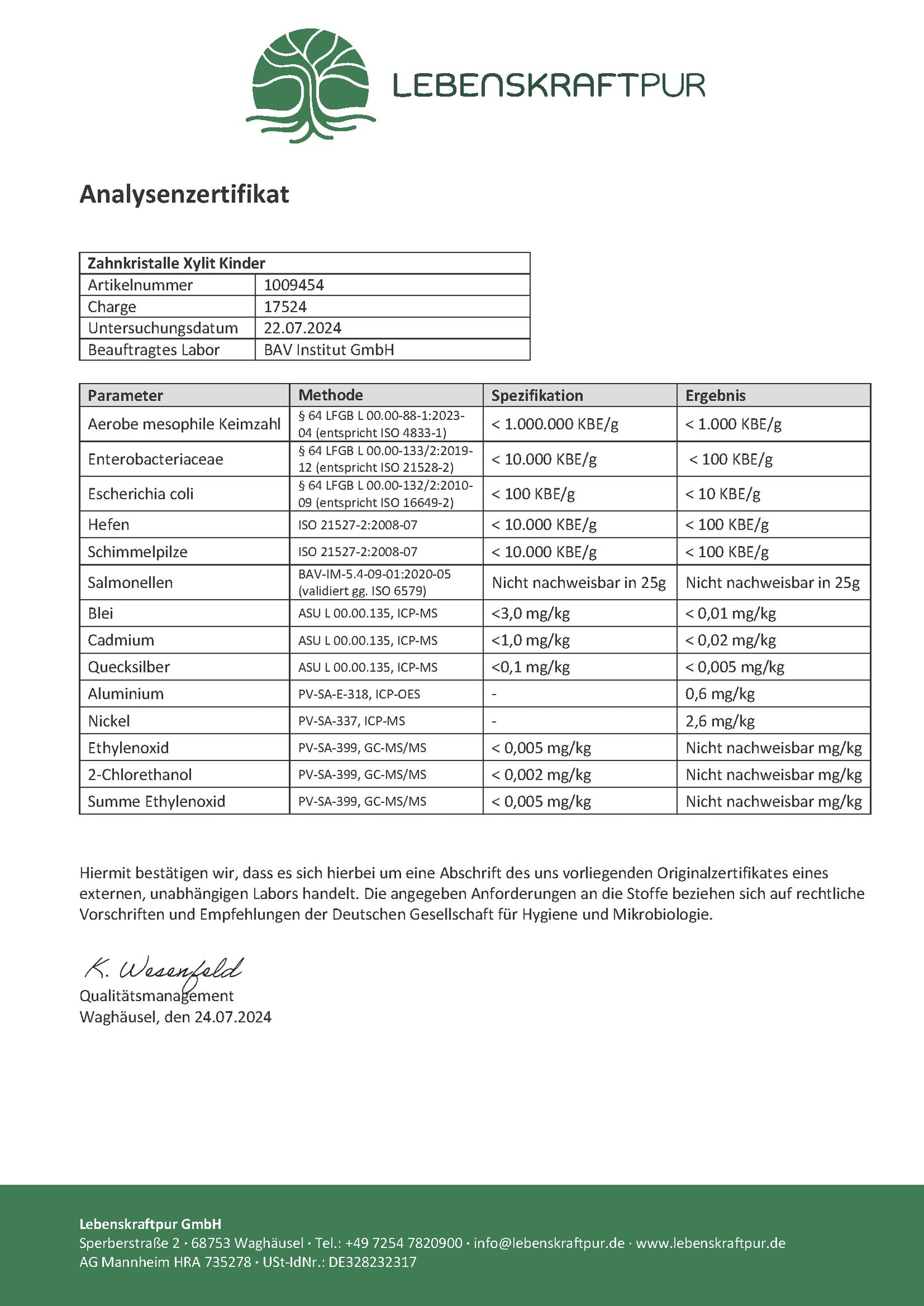 Zahnkristalle Kinder Xylit | 40 Kristalle