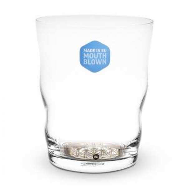 Trinkglas Jasmina mit Blume des Lebens Affirmation Trinkglas_Jasmina_Platin